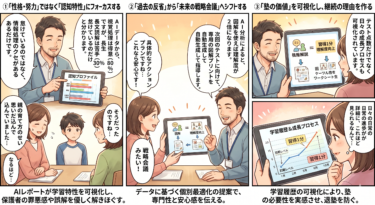 保護者も納得！AIによる客観的な分析データを活用した面談術