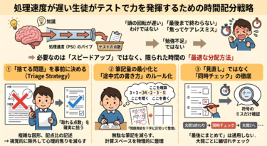 処理速度が遅い生徒がテストで力を発揮するための時間配分戦略