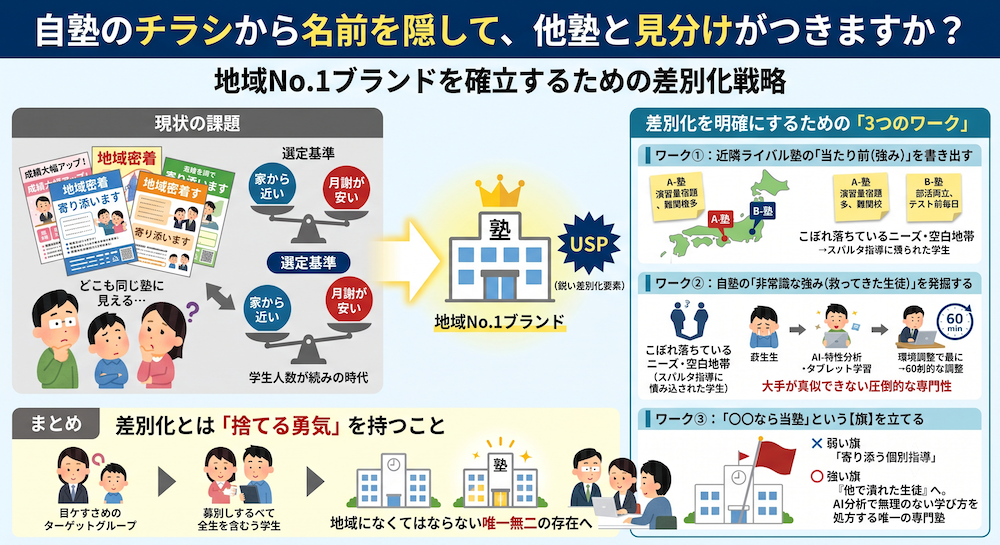 塾での「合理的配慮」を手軽に実現する次世代AI教材『AIQfit(アイキューフィット)』。LD、ADHD、自閉症スペクトラムといった発達障害や勉強が苦手な生徒一人ひとりの特性に合わせ、問題数や宿題、保護者コメントをAIが自動生成。講師の負担を減らし、他塾との差別化を図ります。中学校区1塾限定で受付中。