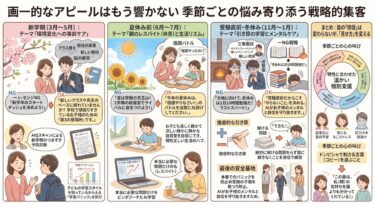 季節ごとの集客施策：新学期、夏休み前、受験直前の打ち出し方の違い