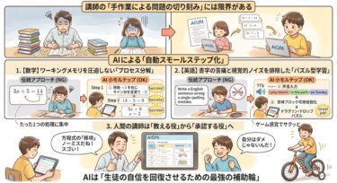 AIが補助する「スモールステップ」指導の具体例（数学・英語）